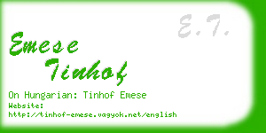 emese tinhof business card